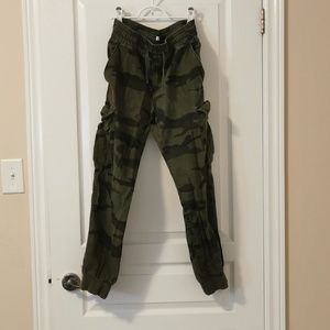 TNA army print cargo joggers